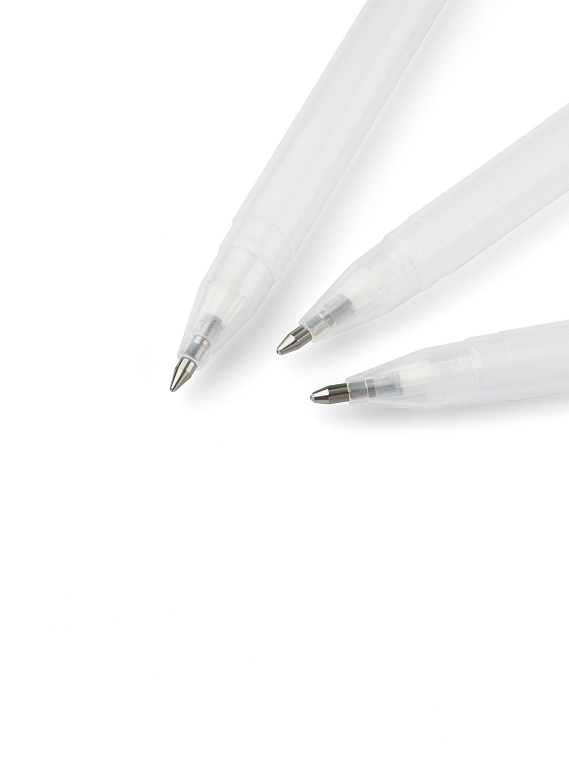 Набор ручек гелевых "Сонет", 3 шт ,0,6 мм, 0,8 мм и 1мм , белые 606x758